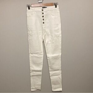 NWOT women’s Apperloth coated white high waisted five button jeans, size small